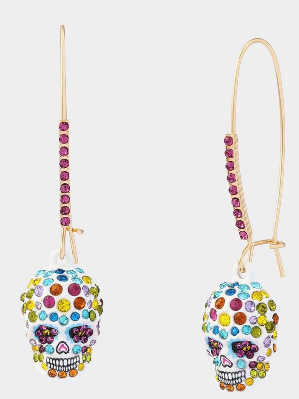 Brand New Betsey Johnson Sugar Skull Drop/Dangle Light Weight Earrings